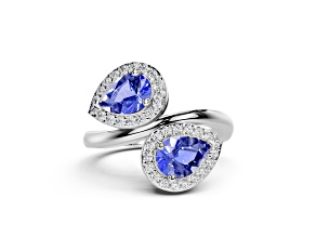14K White Gold Tanzanite and Diamond Ring 1.35 ctw