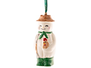 Belleek Farmer Snowman Ornament