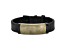 Black Leather and Stainless Steel Black IP-plated Chalcopyrite Bracelet