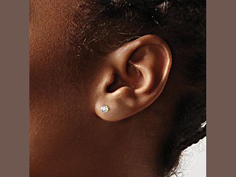 14K Yellow Gold Lab Grown Diamond 1/5ctw VS/SI GH Screw Back 4 Prong Earrings