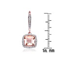 Morganite Cubic Zirconia, 18k Rose Gold Plated over Sterling Silver Drop Earrings