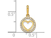 14K Yellow Gold Cubic Zirconia Heart Pendant