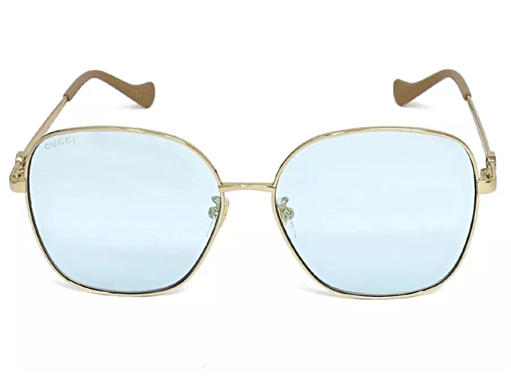Gucci Gold Tone Frame / Blue Lens Sunglasses - 1BBDHA | JTV display picture 2