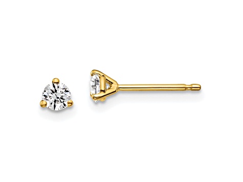 14K Yellow Gold Lab Grown Diamond 1/4ctw Certified VS/SI GH 3-Prong Earrings