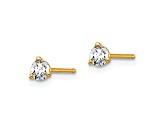 14K Yellow Gold Lab Grown Diamond 1/4ctw Certified VS/SI GH 3-Prong Earrings
