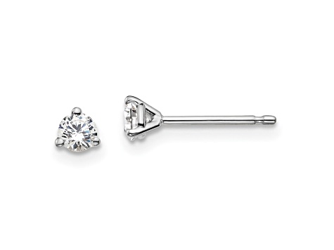 14K White Gold Lab Grown Diamond 1/4ctw Certified VS/SI GH 3-Prong Earrings