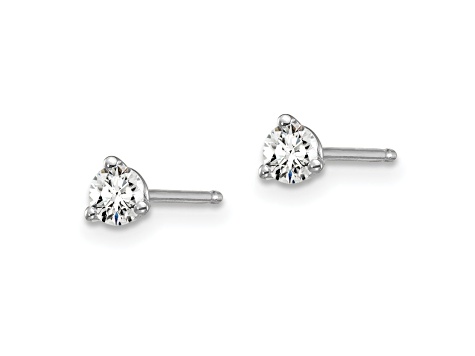 14K White Gold Lab Grown Diamond 1/4ctw Certified VS/SI GH 3-Prong Earrings