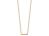 14K Yellow Gold Lab Grown Diamond SI1/SI2, G H I, Beaded Bar 18 Inch Necklace 0.25ctw