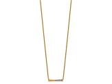 14K Yellow Gold Lab Grown Diamond SI1/SI2, G H I, Beaded Bar 18 Inch Necklace 0.25ctw