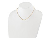 14K Yellow Gold Lab Grown Diamond SI1/SI2, G H I, Beaded Bar 18 Inch Necklace 0.25ctw