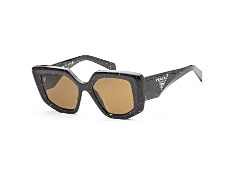Prada Women's Fashion 50mm Black/Yellow Marble Sunglasses | PR-14ZS-19D01T