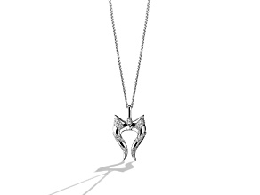 Star Wars™ Fine Jewelry Ahsoka Tano™ White Diamond Rhodium Over Sterling Silver Pendant 0.10ctw