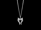 Star Wars™ Fine Jewelry Ahsoka Tano™ White Diamond Rhodium Over Sterling Silver Pendant 0.10ctw