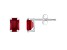6x4mm Emerald Cut Lab Created Ruby Rhodium Over 10k White Gold Stud Earrings