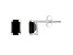 6x4mm Emerald Cut Black Onyx Rhodium Over 10k White Gold Stud Earrings