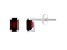 6x4mm Emerald Cut Garnet Rhodium Over 10k White Gold Stud Earrings