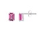 6x4mm Emerald Cut Pink Topaz Rhodium Over 10k White Gold Stud Earrings