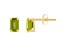 6x4mm Emerald Cut Peridot 10k Yellow Gold Stud Earrings