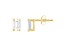 6x4mm Emerald Cut White Topaz 10k Yellow Gold Stud Earrings