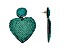 Off Park® Collection, Two tone Teal Seed Bead Heart Earring