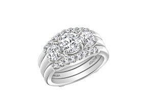 White Cubic Zirconia Platinum Over Sterling Silver Ring 2.57ctw