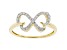 White Lab-Grown Diamond 14k Yellow Gold Double Heart Ring 0.20ctw