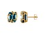 10K Yellow Gold London Blue Topaz Medusa Earrings 3.10ctw