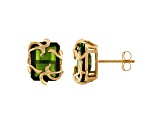 10K Yellow Gold Chrome Diopside Medusa Earrings 2.80ctw