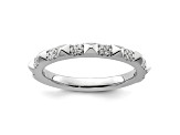 14K White Gold Stackable Expressions Diamond Ring 0.128ctw