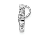 Rhodium Over 14K White Gold Lab Grown Diamond SI1/SI2, G H I, Star Pendant 0.50ctw