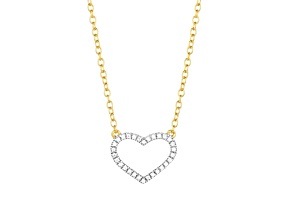 Diamond Accent 14K Yellow Gold Over Sterling Silver True Love Always Pendant Necklace