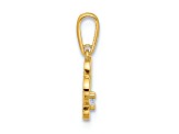 14K Yellow Gold Polished Cubic Zirconia Paw Print Pendant