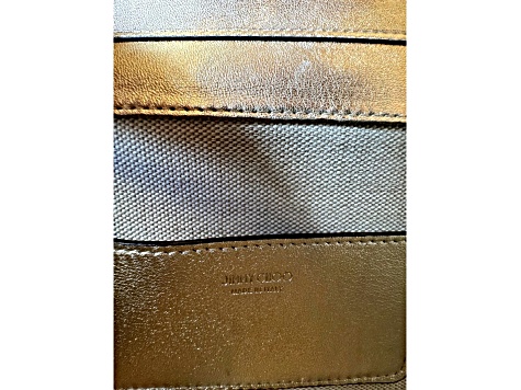 Jimmy Choo Kalina Crossbody Clutch Bag Crystal Logo Metallic