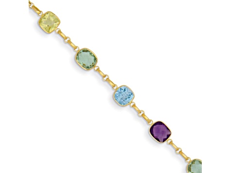 14K Yellow Gold Multi-Gemstone and Shapes 8.25-inch Bracelet