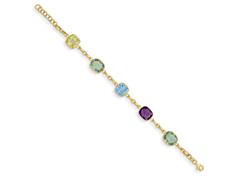 14K Yellow Gold Multi-Gemstone and Shapes 8.25-inch Bracelet