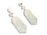 White Fringe Seed Bead Earring