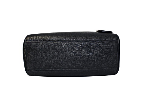 Prada Vitello Phenix Black Leather Web Stripe Crossbody