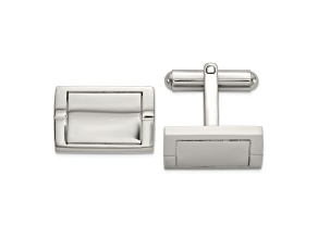 Stainless Steel Polished Rectangle Cuff Links
