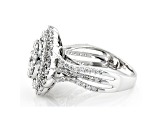 White Lab-Grown Diamond 14k White Gold Cluster Ring 2.00ctw