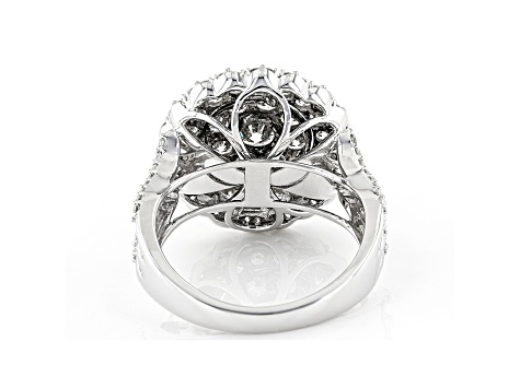 White Lab-Grown Diamond 14k White Gold Cluster Ring 2.00ctw