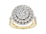 White Lab-Grown Diamond 14k Yellow Gold Cluster Ring 2.00ctw