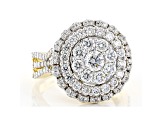 White Lab-Grown Diamond 14k Yellow Gold Cluster Ring 2.00ctw