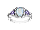 White Opal Sterling Silver Ring 2.05ctw