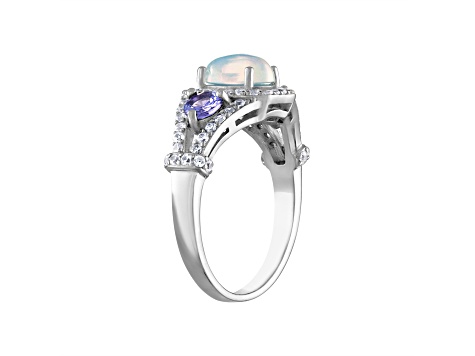 White Opal Sterling Silver Ring 2.05ctw