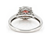 Pink And White Lab-Grown Diamond 14k White Gold Halo Ring 1.00ctw