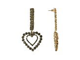 Off Park® Collection, Gold Crystal Double Heart Drop Earring