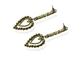 Off Park® Collection, Gold Crystal Double Heart Drop Earring