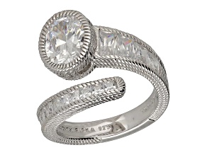 Judith Ripka 6.22ctw Multi-Shape Bella Luce Diamond Simulant Rhodium Over Sterling Silver Ring