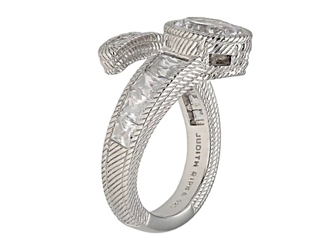 Judith Ripka 6.22ctw Multi-Shape Bella Luce Diamond Simulant Rhodium Over Sterling Silver Ring