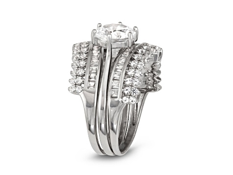 Lab Created White Sapphire Sterling Silver Bridal Ring Set 2.66ctw